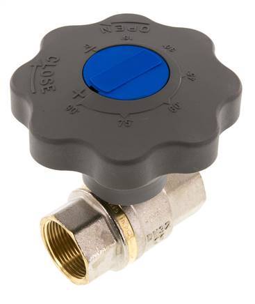 Válvula de bola de latón de cierre suave para gas y agua de 1-1/4 pulgadas