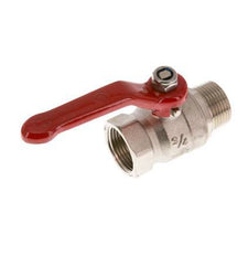 Válvula de bola de latón de 3/4 de pulgada compacta PN 25 de 2 vías, macho a hembra R/Rp