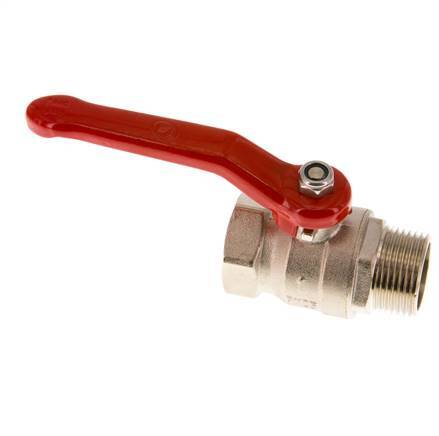 Válvula de bola de latón de 1 pulgada compacta PN 25 de 2 vías, macho a hembra R/Rp