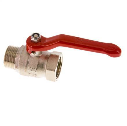Válvula de bola de latón de 1 pulgada compacta PN 25 de 2 vías, macho a hembra R/Rp