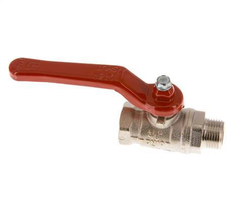 Válvula de bola de latón de 2 vías de diseño corto de 3/8 de pulgada macho a hembra G/G