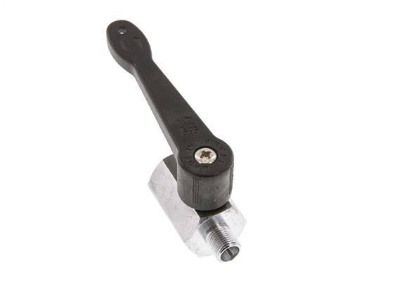 Macho a hembra G 1/8 pulgada de 2 vías de latón Mini válvula de bola mango largo 15 Bar