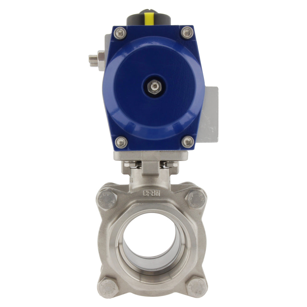 Válvula de bola neumática de acero inoxidable de 2 vías y doble efecto G4'' - BL2SA3