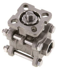 Válvula de bola de acero inoxidable de 2 vías G3/8'' y 3 piezas de paso total ISO-Top - BL2SA3