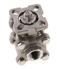 Válvula de bola de acero inoxidable de 2 vías G3/8'' y 3 piezas de paso total ISO-Top - BL2SA3