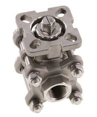 Válvula de bola de acero inoxidable de 2 vías G3/8'' y 3 piezas de paso total ISO-Top - BL2SA3