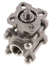 Válvula de bola de acero inoxidable de 2 vías G3/8'' y 3 piezas de paso total ISO-Top - BL2SA3