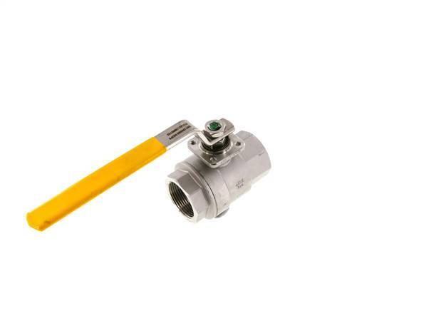 Válvula de bola de acero inoxidable de 1-1/4 pulgadas para gas de 2 vías