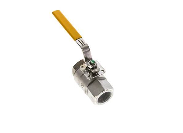 Válvula de bola de acero inoxidable de 2 vías para oxígeno de 1 pulgada Rp