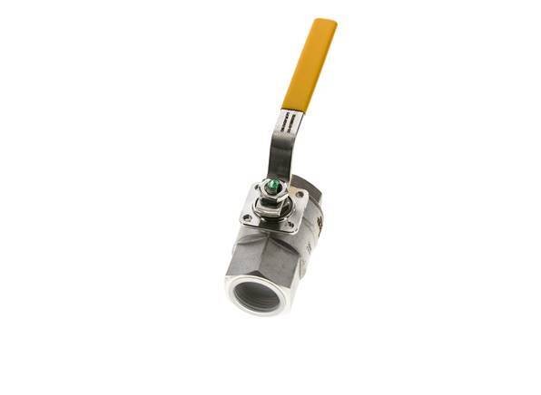 Válvula de bola de acero inoxidable de 2 vías para oxígeno de 1 pulgada Rp