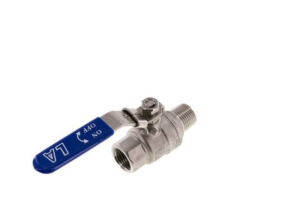 Válvula de bola de acero inoxidable de 2 vías macho a hembra R/Rp 1/2 pulgadas PN 63