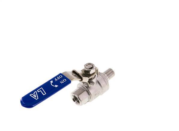 Válvula de bola de acero inoxidable de 2 vías macho a hembra R/Rp 1/4 pulgada PN 63
