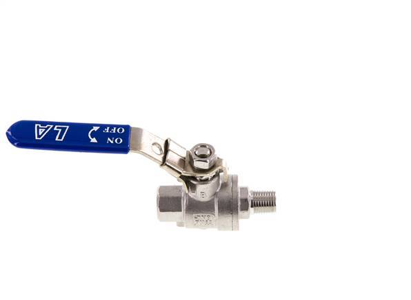 Válvula de bola de acero inoxidable de 2 vías macho a hembra R/Rp 1/4 pulgada PN 63