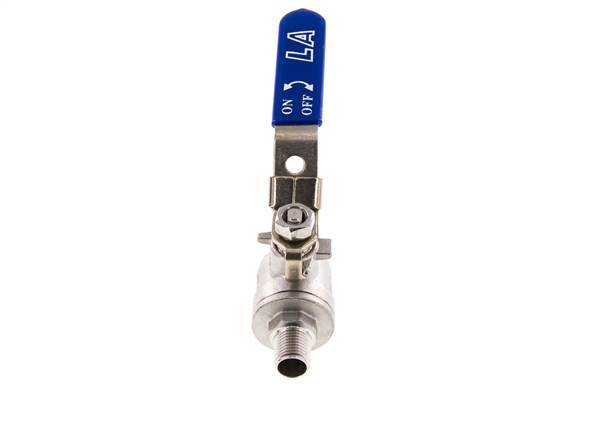 Válvula de bola de acero inoxidable de 2 vías macho a hembra R/Rp 1/4 pulgada PN 63