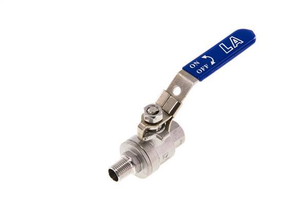 Válvula de bola de acero inoxidable de 2 vías macho a hembra R/Rp 1/4 pulgada PN 63