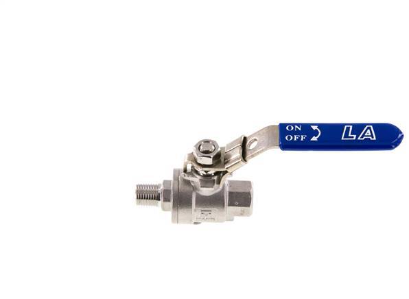Válvula de bola de acero inoxidable de 2 vías macho a hembra R/Rp 1/4 pulgada PN 63