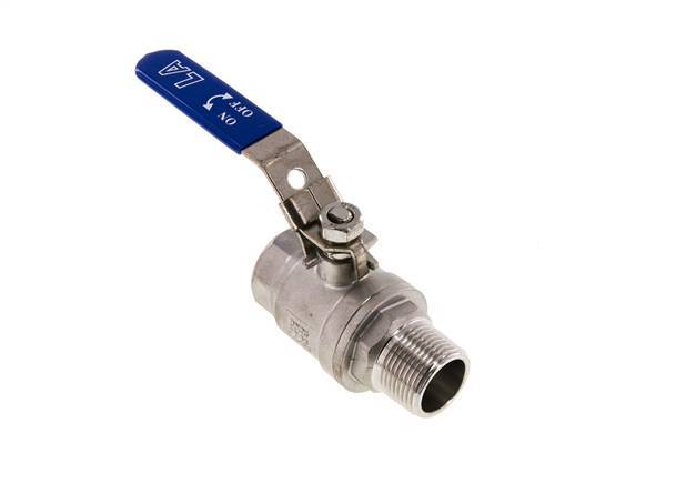 Válvula de bola de acero inoxidable de 2 vías macho a hembra R/Rp de 1 pulgada PN 63