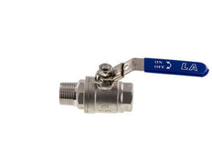 Válvula de bola de acero inoxidable de 2 vías macho a hembra R/Rp de 1 pulgada PN 63