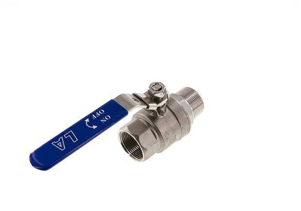 Válvula de bola de acero inoxidable de 2 vías macho a hembra R/Rp 1-1/4 pulgadas PN 63