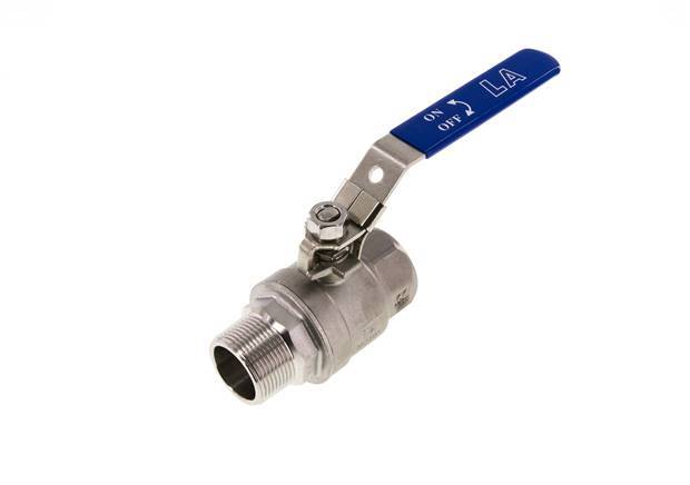 Válvula de bola de acero inoxidable de 2 vías macho a hembra R/Rp 1-1/4 pulgadas PN 63