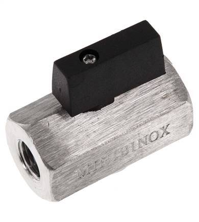G 1/4 de pulgada Miniválvula de bola de 2 vías de acero inoxidable 25 Bar