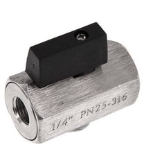 G 1/4 de pulgada Miniválvula de bola de 2 vías de acero inoxidable 25 Bar