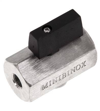 G 1/8 pulgada Miniválvula de bola de 2 vías de acero inoxidable 25 Bar