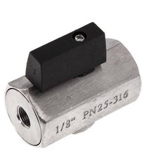 G 1/8 pulgada Miniválvula de bola de 2 vías de acero inoxidable 25 Bar