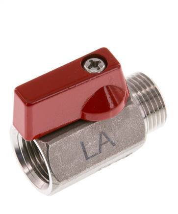 Válvula de bola de acero inoxidable de 2 vías, macho a hembra, de 3/8 pulgadas, 63 bar