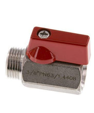 Válvula de bola de acero inoxidable de 2 vías, macho a hembra, de 3/8 pulgadas, 63 bar