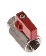 Válvula de bola de acero inoxidable de 2 vías, macho a hembra, de 3/8 pulgadas, 63 bar