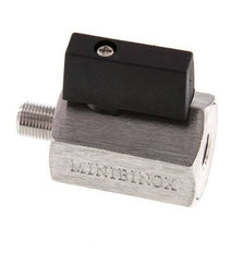 Válvula de bola de acero inoxidable de 2 vías, macho a hembra, de 1/8 de pulgada, 25 bar
