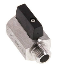 Válvula de bola de acero inoxidable de 2 vías, macho a hembra, de 3/8 pulgadas, 25 bar