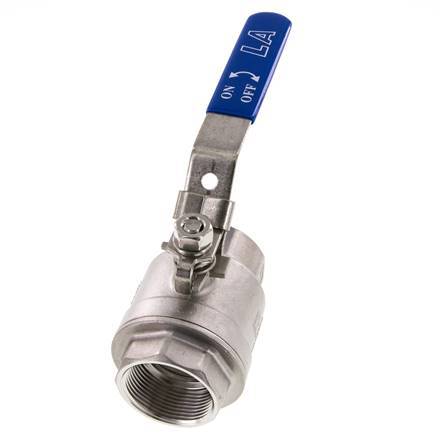 Válvula de bola de 2 vías G1-1/2'' Acero inoxidable PTFE 63 bar - BL2SM