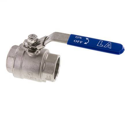 Válvula de bola de 2 vías G1-1/2'' Acero inoxidable PTFE 63 bar - BL2SM