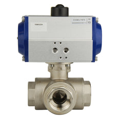 Válvula De Bola Neumática De 3 Vías En L De Latón Abierta Por Resorte - BL3BA