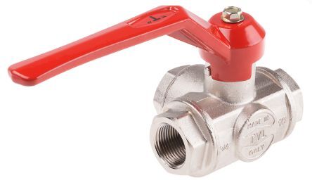 Válvula de bola de 3 vías en L G1-1/4'' Latón PTFE/NBR 35 bar - BL3BM