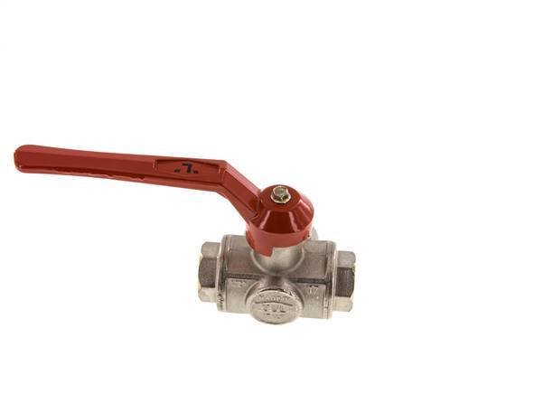 Válvula de bola de 3 vías en L G1/2'' Latón PTFE/NBR 50 bar - BL3BM