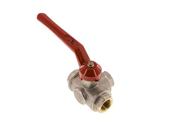 Válvula de bola de 3 vías en L G1/2'' Latón PTFE/NBR 50 bar - BL3BM
