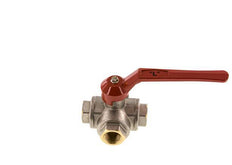 Válvula de bola de 3 vías en L G1/2'' Latón PTFE/NBR 50 bar - BL3BM
