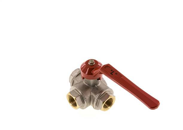 Válvula de bola de 3 vías en L G1/2'' Latón PTFE/NBR 50 bar - BL3BM