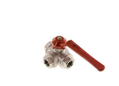 Válvula de bola de 3 vías en T G1/2'' Latón PTFE/NBR 50 bar - BL3BM