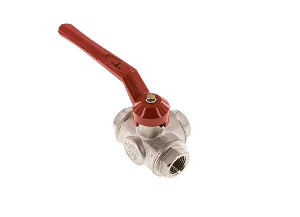 Válvula de bola de 3 vías en T G1/2'' Latón PTFE/NBR 50 bar - BL3BM