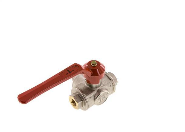 G1/4'' Válvula de bola de 3 vías con puerto en T Latón PTFE/NBR 55 bar - BL3BM