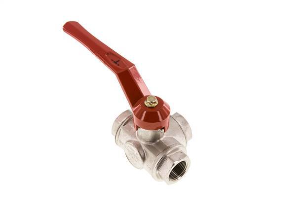 G3/4'' Válvula de bola de 3 vías con puerto en T Latón PTFE/NBR 50 bar - BL3BM