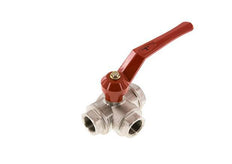 G3/4'' Válvula de bola de 3 vías con puerto en T Latón PTFE/NBR 50 bar - BL3BM