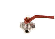 G3/4'' Válvula de bola de 3 vías con puerto en T Latón PTFE/NBR 50 bar - BL3BM