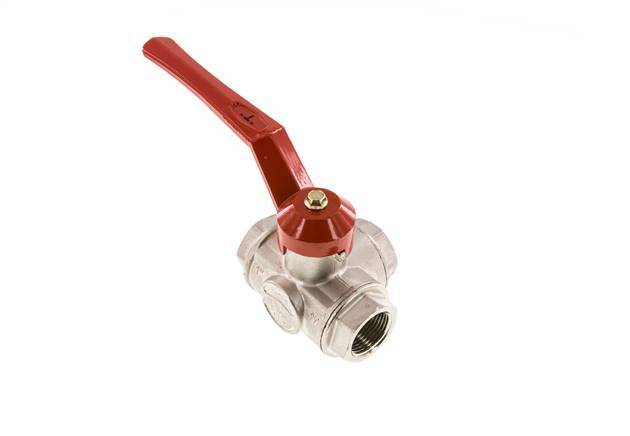 Válvula de bola de 3 vías en T G1'' Latón PTFE/NBR 45 bar - BL3BM