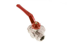 Válvula de bola de 3 vías en T G1'' Latón PTFE/NBR 45 bar - BL3BM