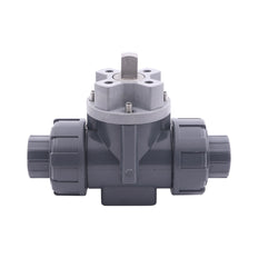 G Válvula de bola de PVC de 1 pulgada con paso en T y 3 vías ISO-Top 10 bar PTFE/FKM